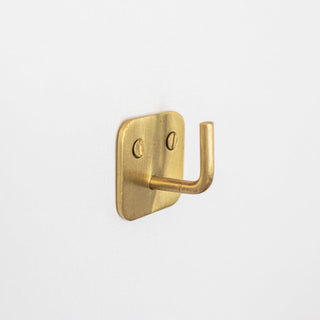 Brass plate single wall hook